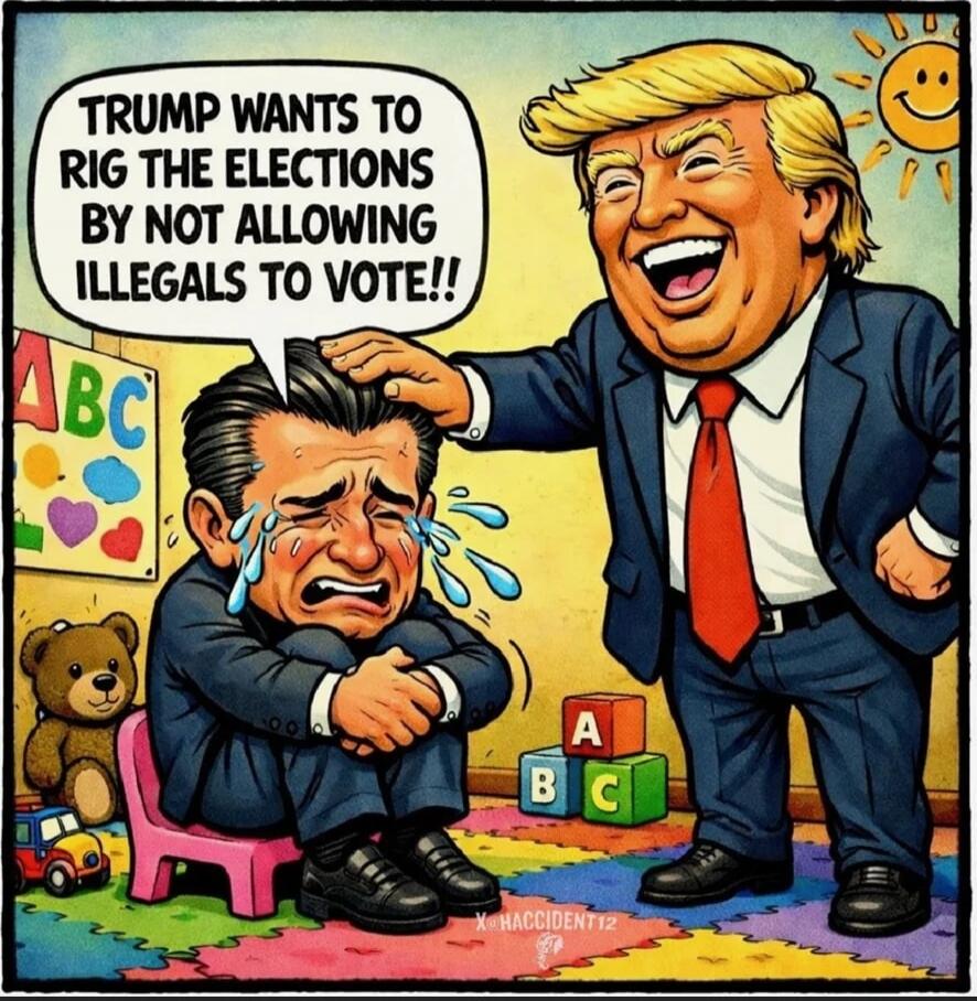 TRUMP WANTS TO RIG THE ELECTIONS BY NOT ALLOWING ILLEGALS TO VOTE!!