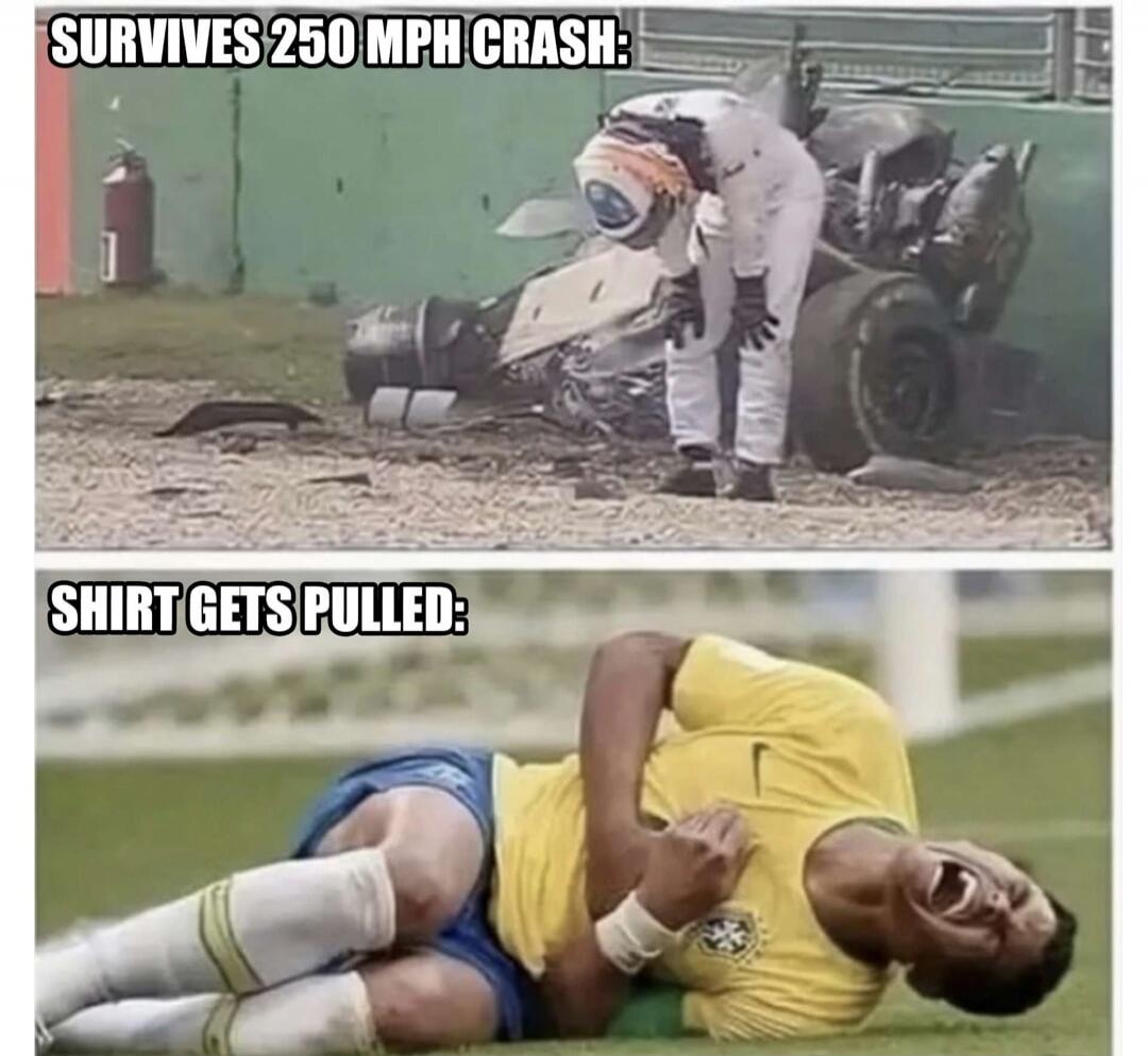SURVIVES 250 MPH CRASH: SHIRT GETS PULLED: