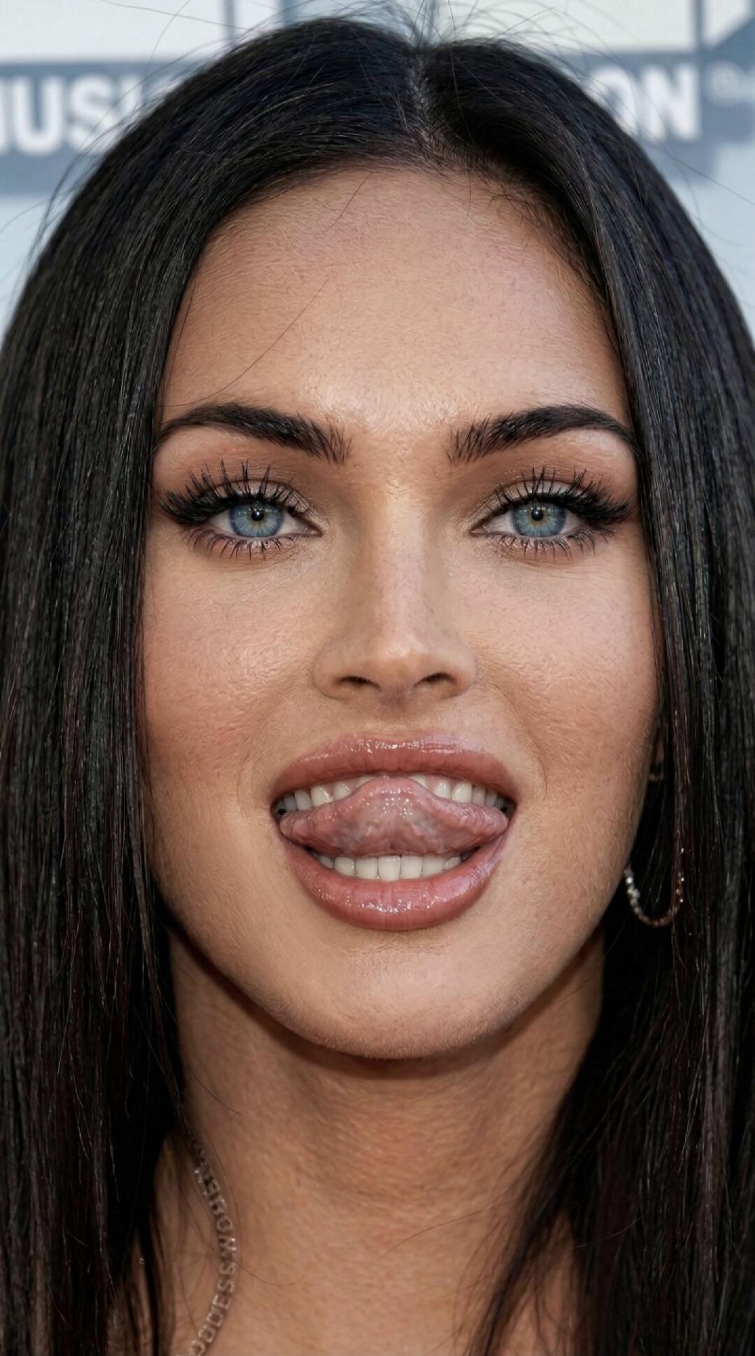 Megan Fox sticking her tongue out