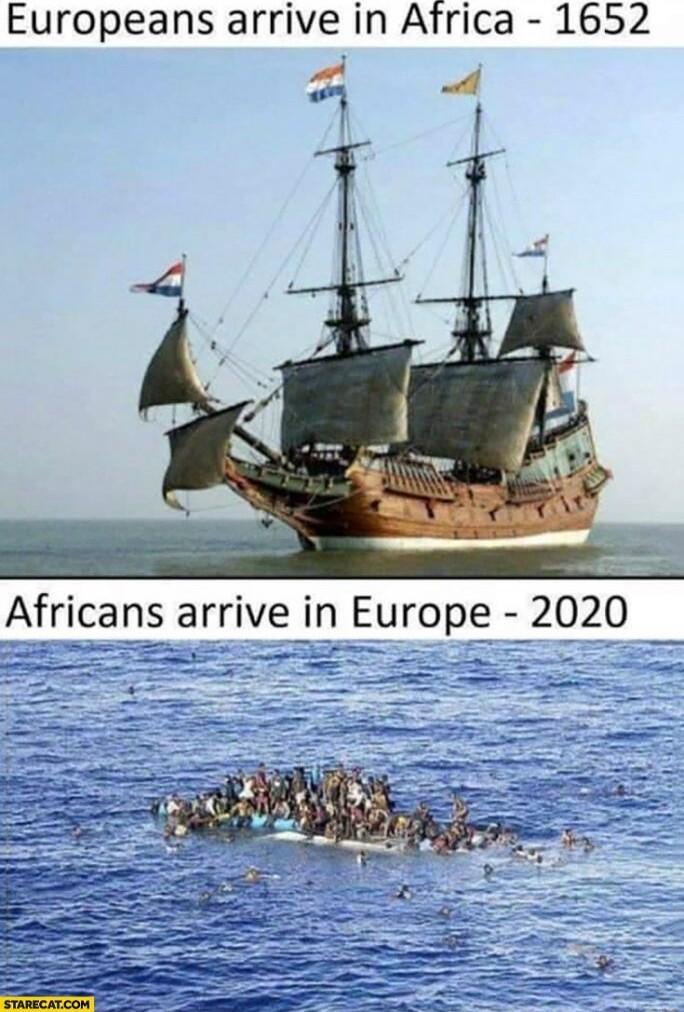 Europeans arrive in Africa 1652 a2 Afvrircans arrive in Europe 7202