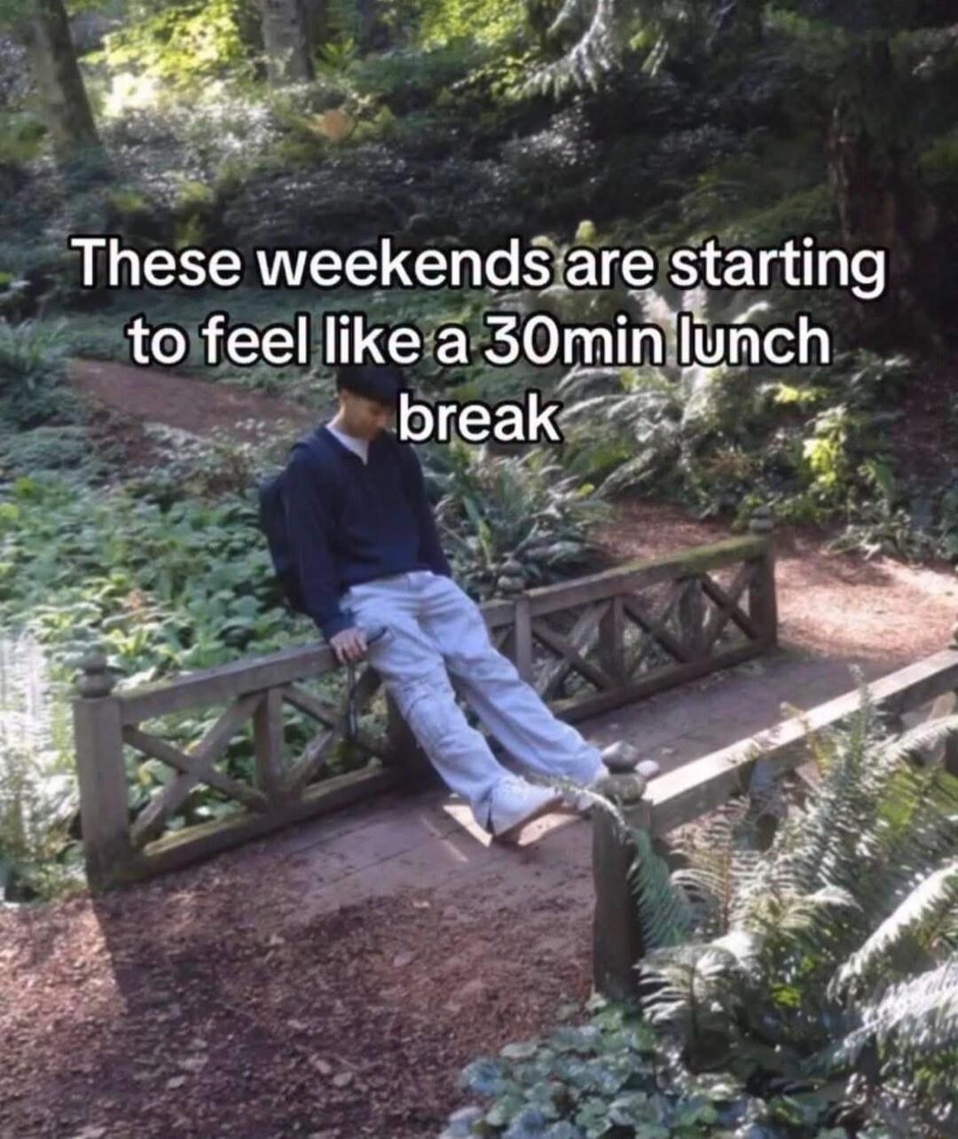 These weekends are starting to feel like a 30min lunch break