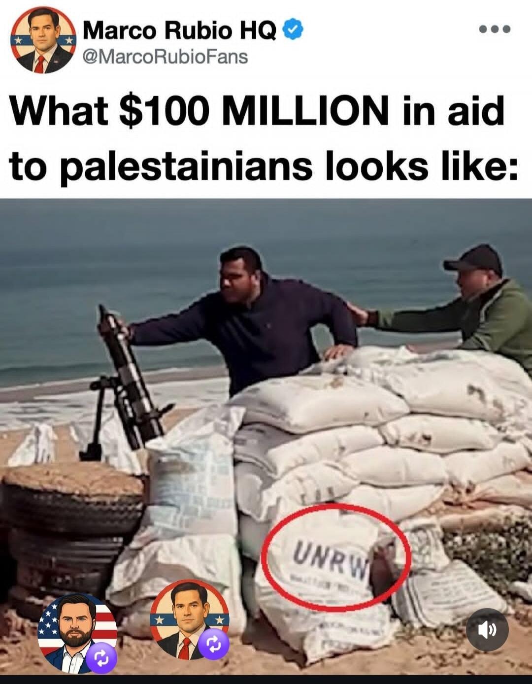 Marco Rubio HQ @MarcoRubioFans What $100 MILLION in aid to palestainians looks like: UNRW