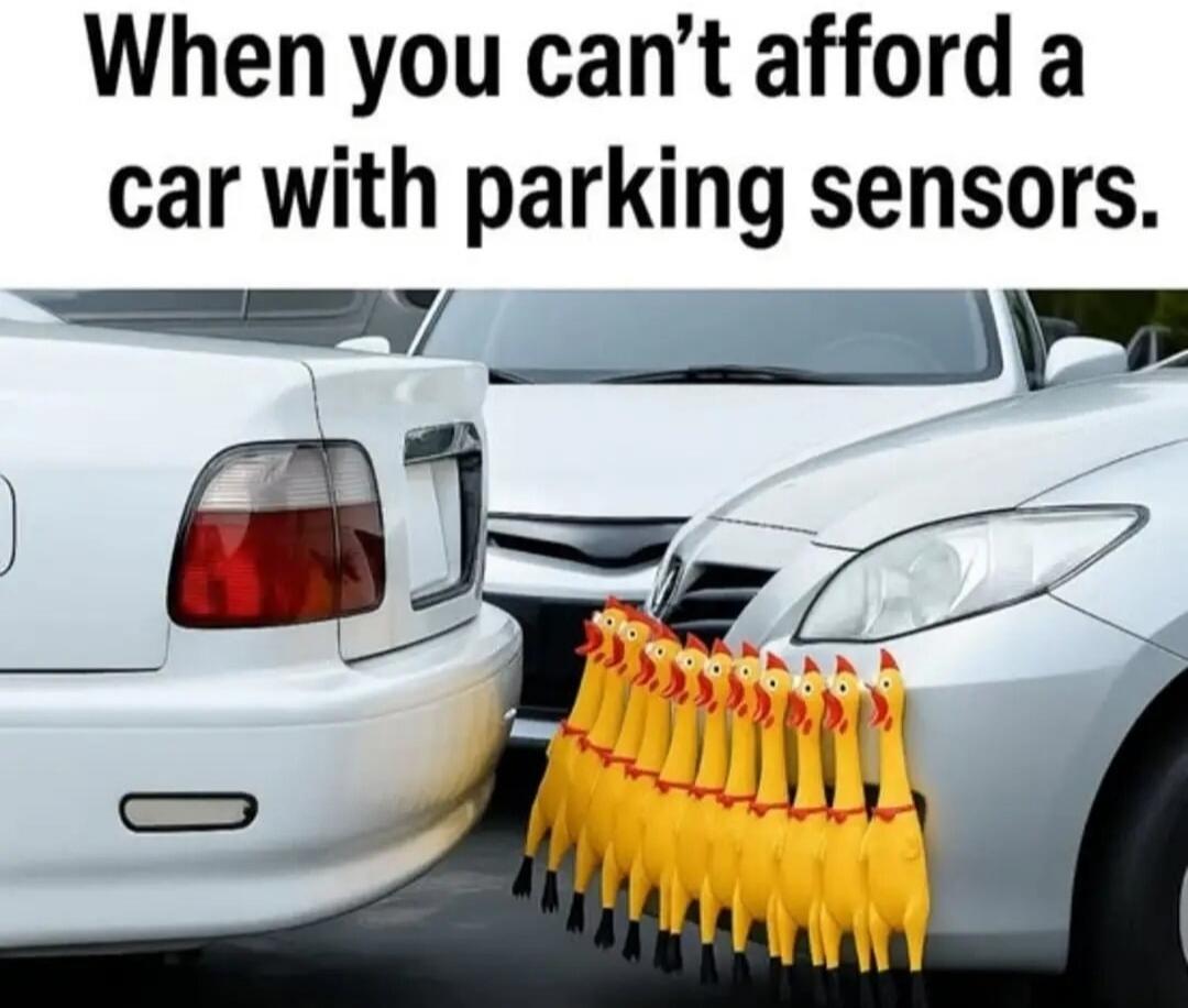 When you can't afford a car with parking sensors.