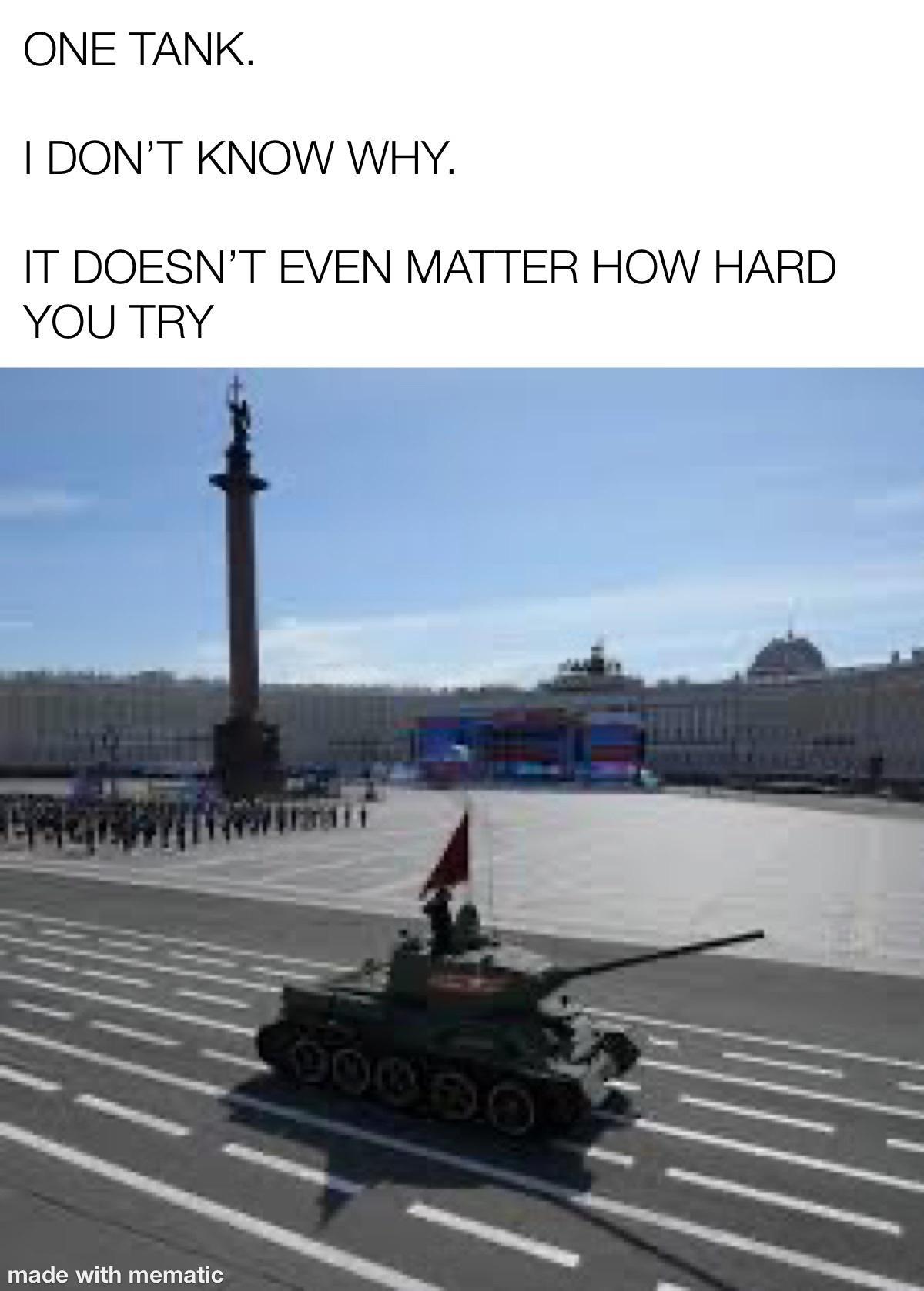 ONE TANK I DONT KNOW WHY IT DOESNT EVEN MATTER HOW HARD YOU TRY N mada it manly