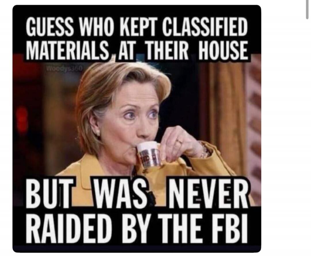 GUESS WHO KEPT CLASSIFIED MATERIALS AT THEIR HOUSE BUT WAS NEVER RAIDED BY THE FBI