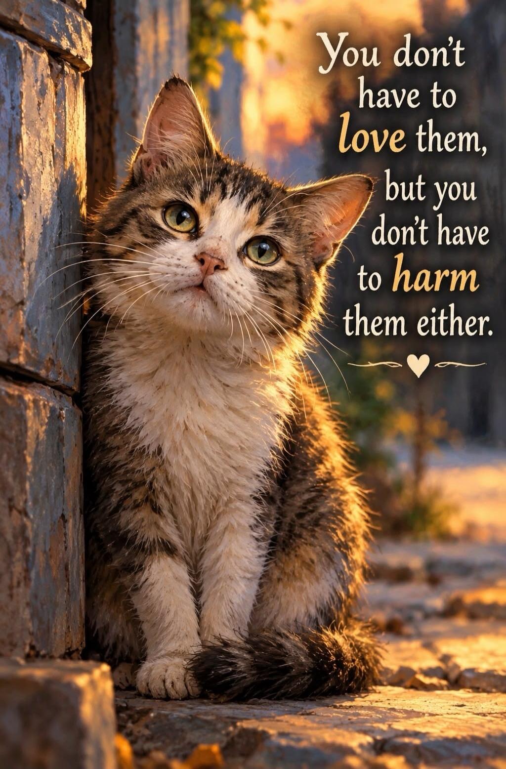 You don't have to love them, but you don't have to harm them either.