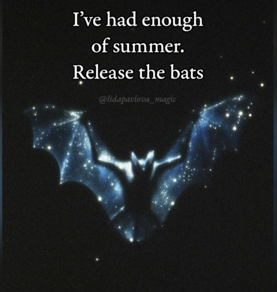 I've had enough of summer. Release the bats @lidapavlova_magic