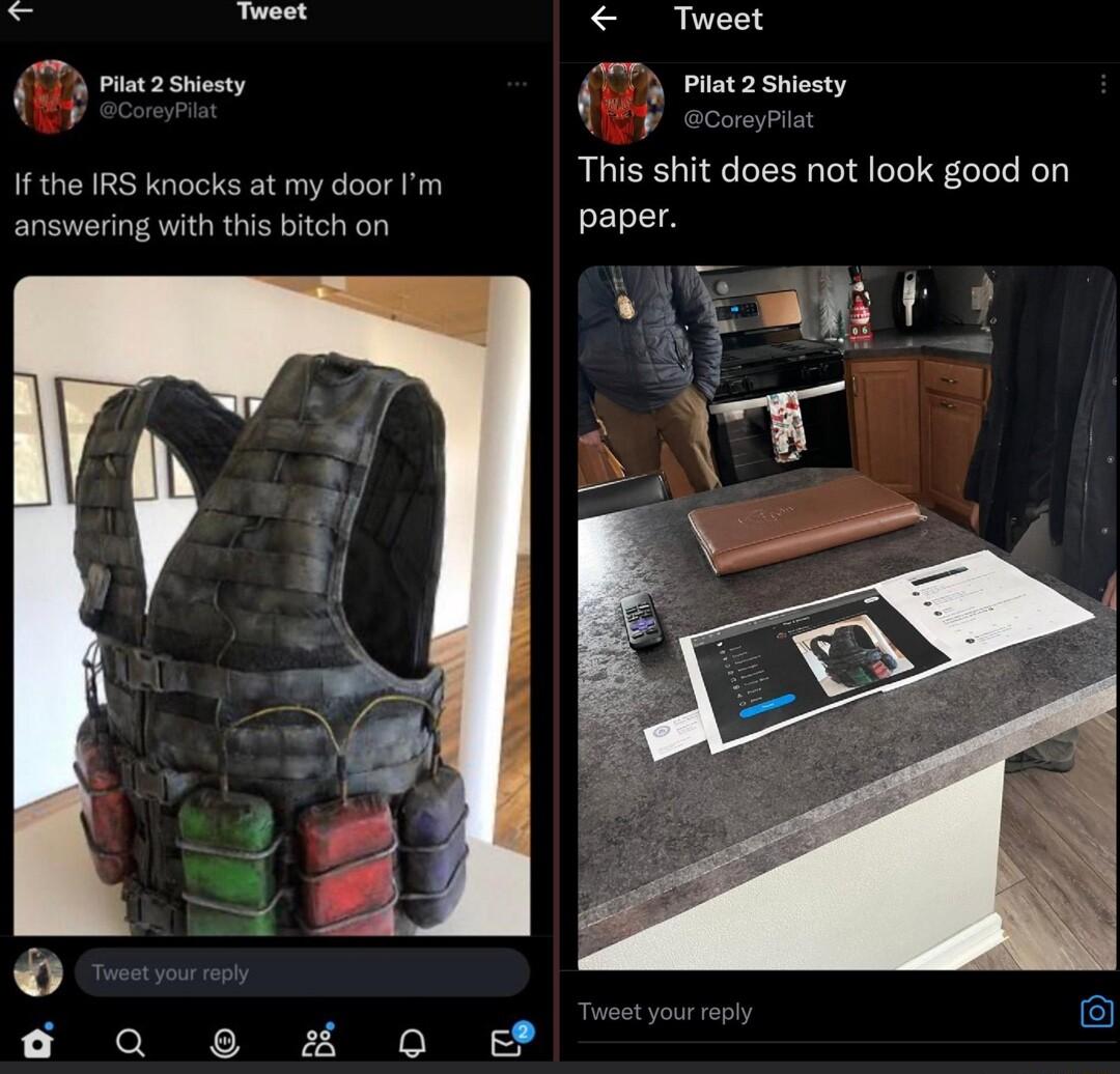 20 et Tweet Pl 2 Sty T Pratzshiesty y 5 S This shit does not look good on v bitch on paper answering w