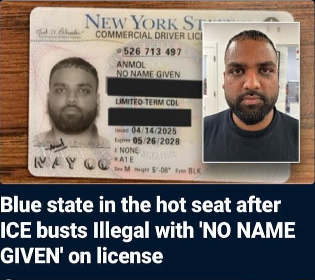 New York State Commercial Driver License
Anmol
No Name Given
Limited-Term CDL
04/14/2025
Expires 05/26/2028
Sex M Height 5'08