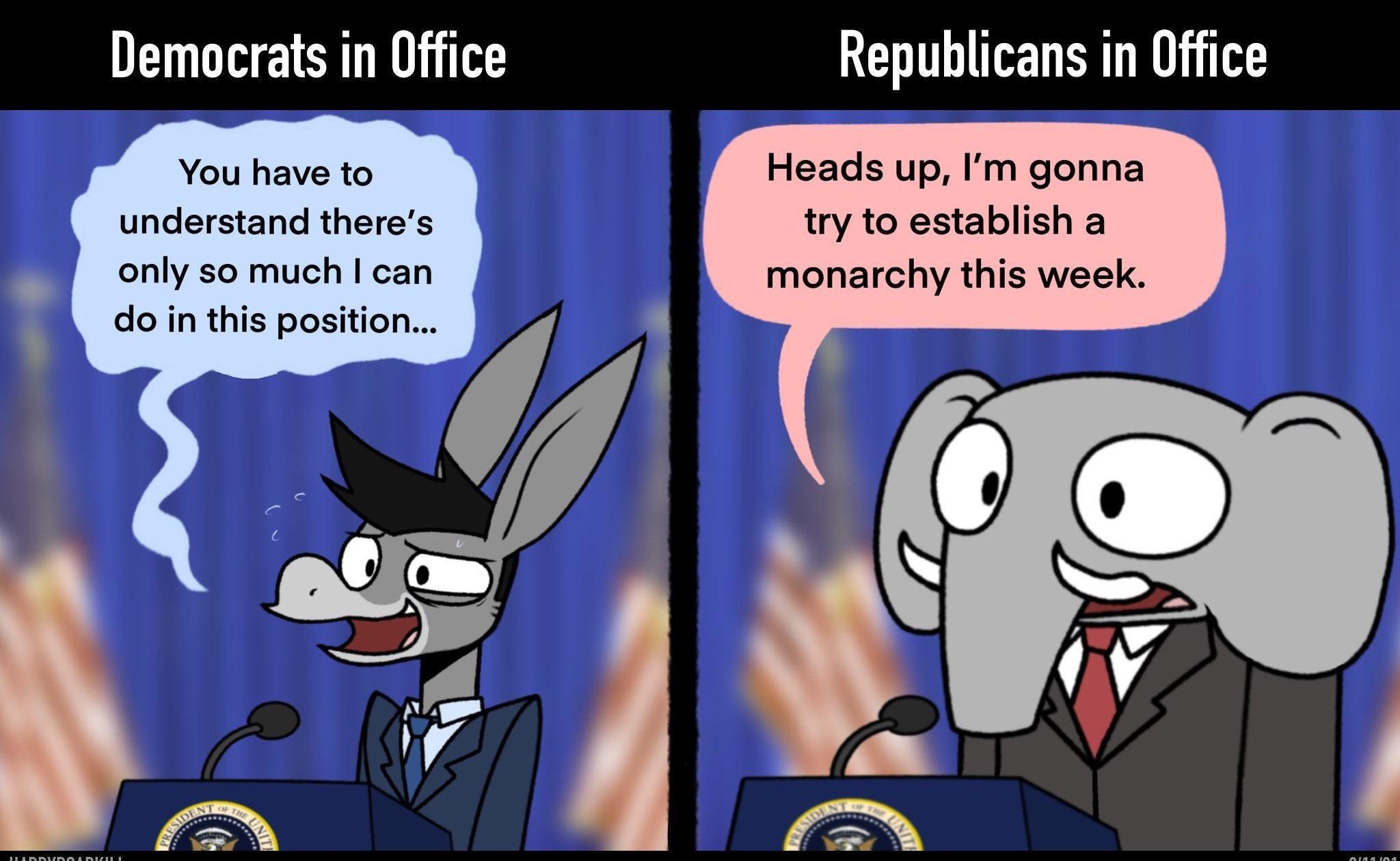 Democrats in Office Republicans in Office You have to Heads up Im gonna understand theres try to establish a only so much can monarchy this week do in this position HAPPYROADKILL B 321 Posted in r196 by uClassicRockSnob reddit