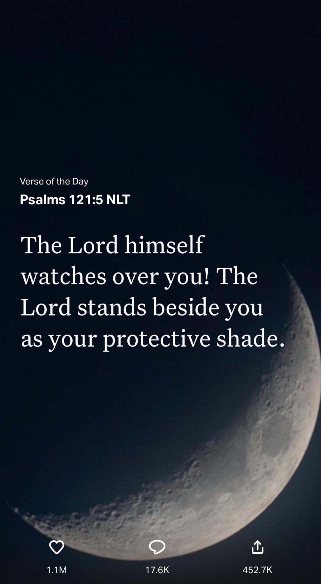 The Lord himself watches over you! The Lord stands beside you as your protective shade.