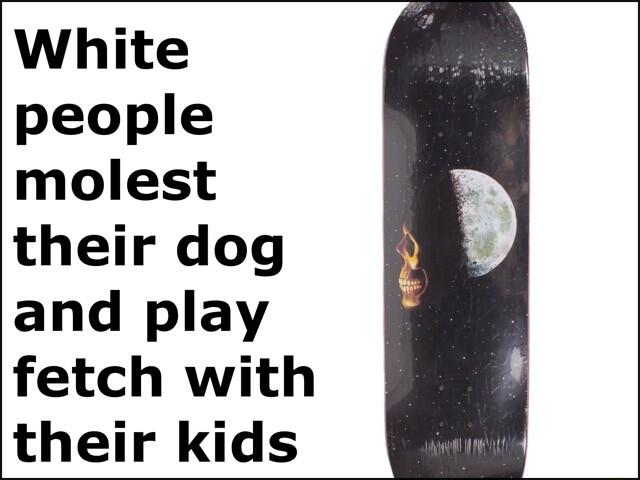 White people molest their dog and play fetch with their kids