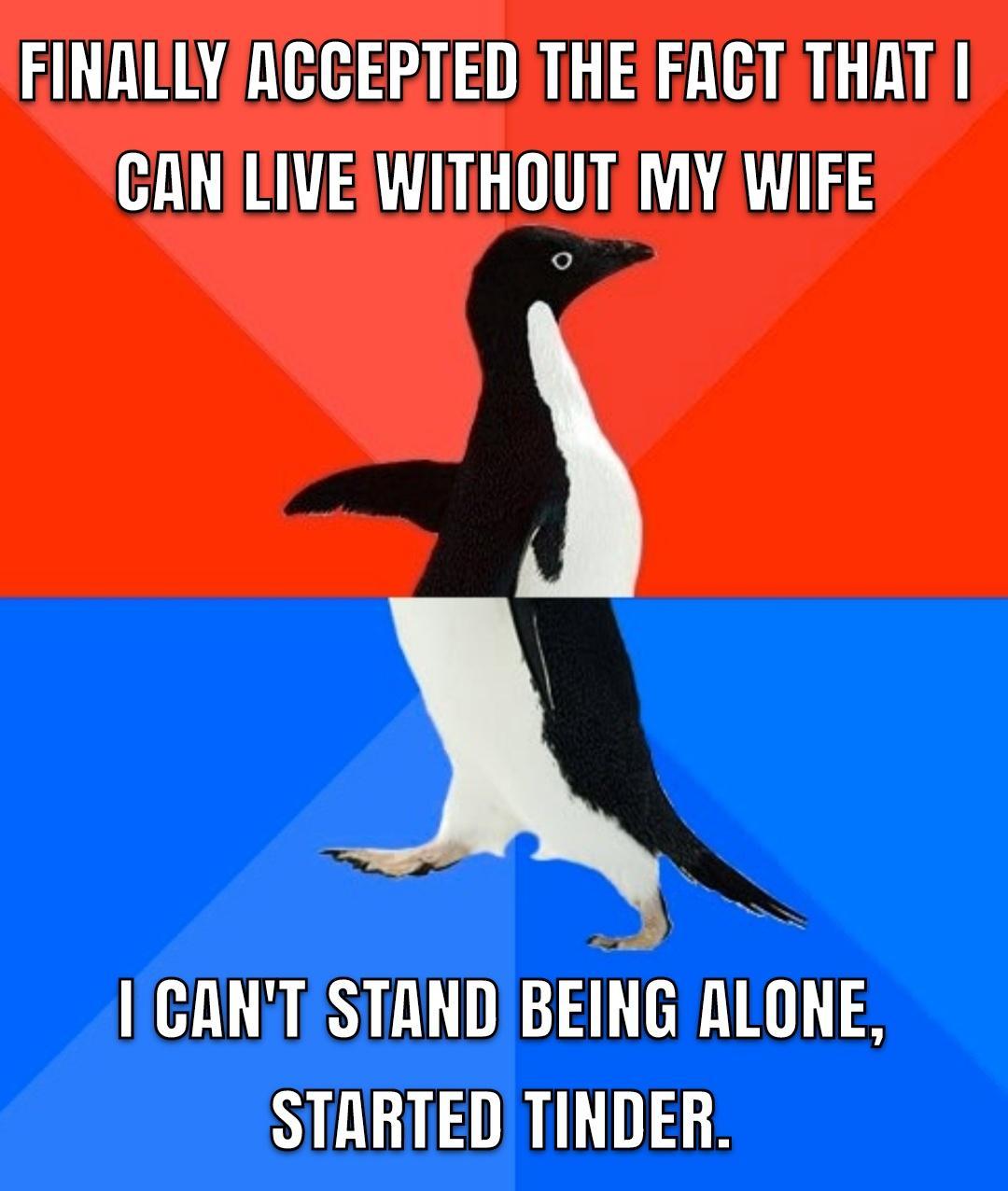 EINALLYNCGERTED THE FACT THATI CANLIVEWITHOUT MY WIFE IICANTESTAND BEIIi 11113 SUHE LT