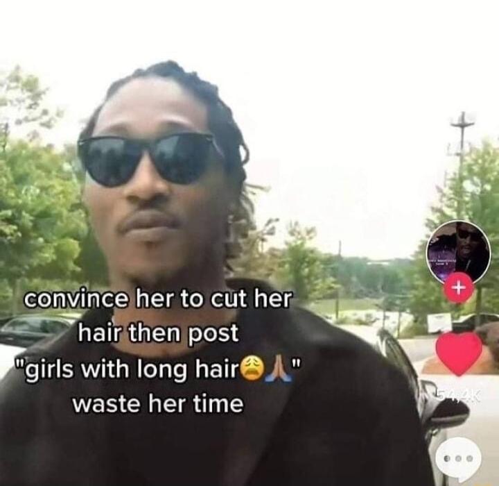 eV ARV A hair then post w Lo irls with long hair A waste her time
