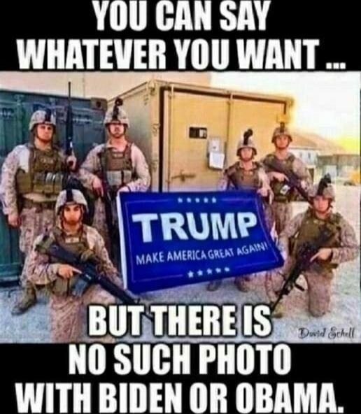 YOU CAN SAY WHATEVER YOU WANT ... BUT THERE IS NO SUCH PHOTO WITH BIDEN OR OBAMA. TRUMP MAKE AMERICA GREAT AGAIN!