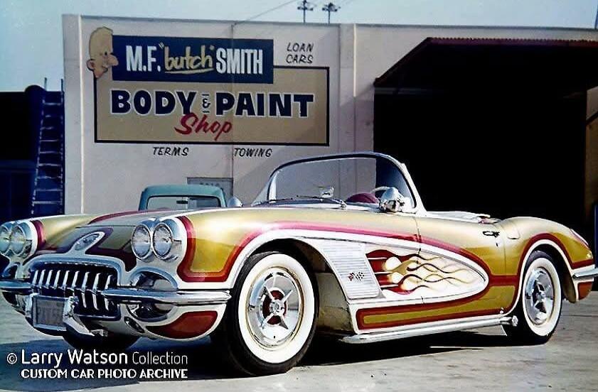 M.F. Butch Smith BODY & PAINT Shop TERMS TOWING LOAN CARS © Larry Watson Collection CUSTOM CAR PHOTO ARCHIVE