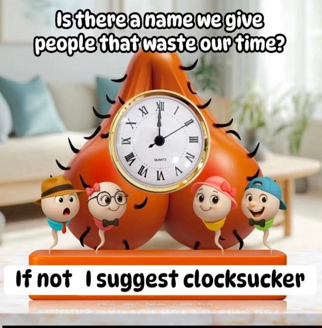 Is there a name we give people that waste our time? If not I suggest clocksucker