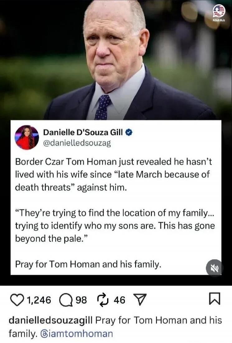 Border Czar Tom Homan just revealed he hasn't lived with his wife since 