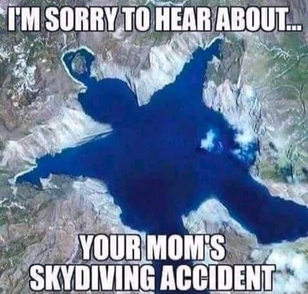 I'M SORRY TO HEAR ABOUT... YOUR MOM'S SKYDIVING ACCIDENT