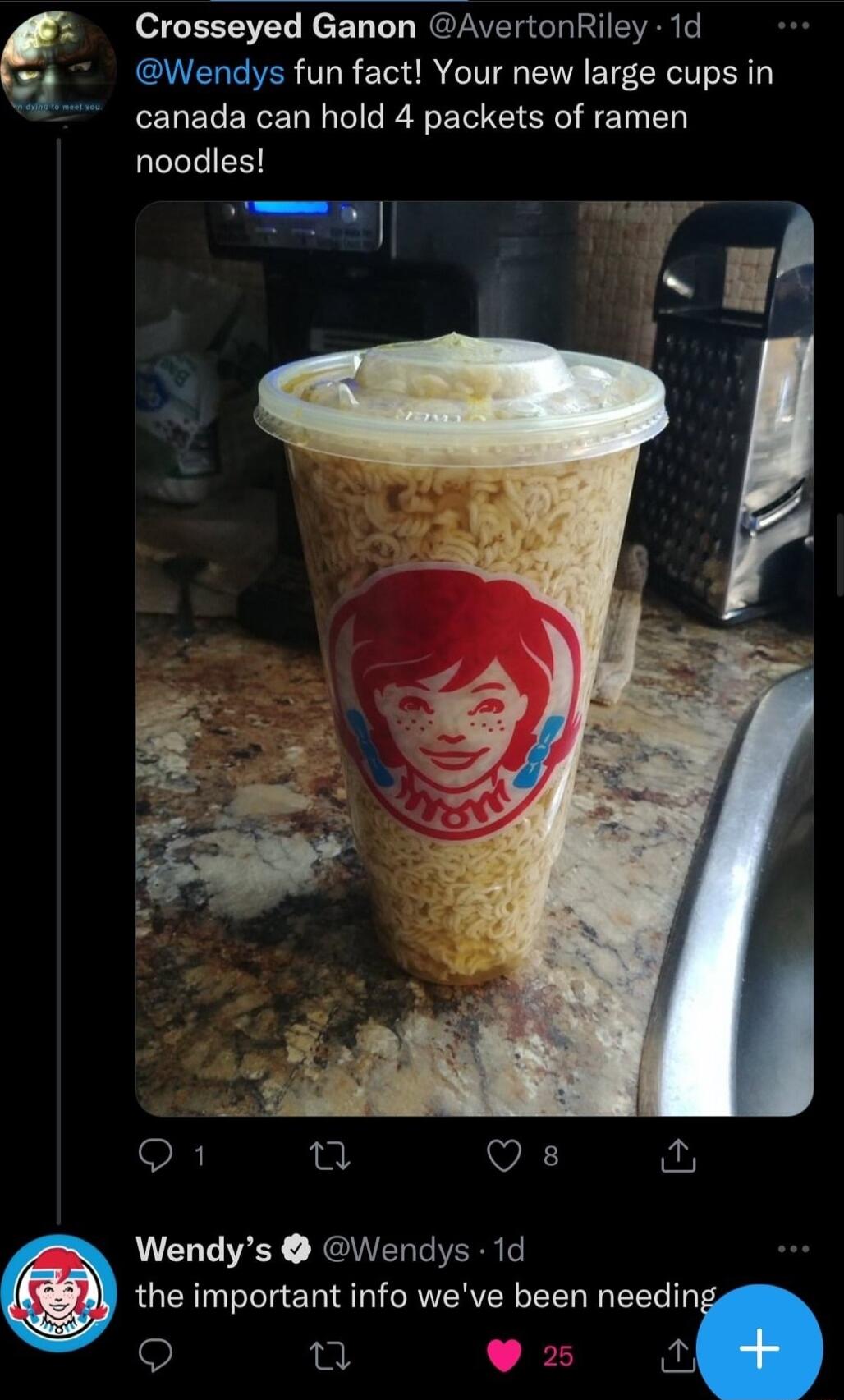 Crosseyed Ganon AvertonRiley 1d GIUERTIES TR ETo A IV P LY L LELEREL N LR E IS E Eh noodles Q1 n Vi Wendys Wendys 1d the important info weve been need Q u