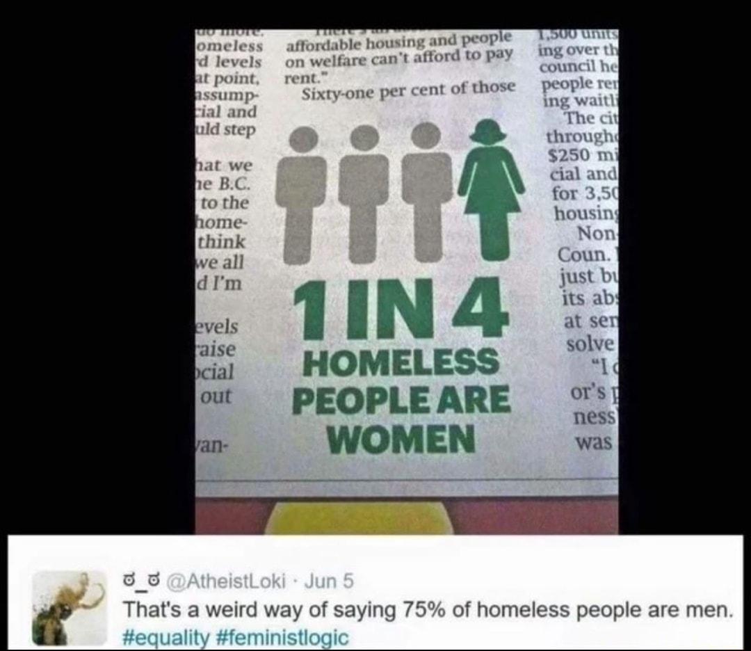 8 fa U 1IN4 HOMELESS PEOPLE ARE WOMEN