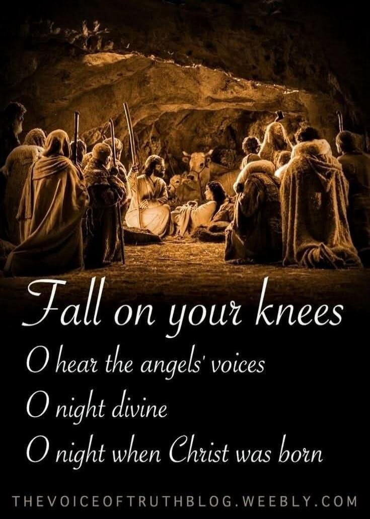 Fall on your knees O hear the angels' voices O night divine O night when Christ was born THEVOICEOFTRUTHBLOG.WEEBLY.COM