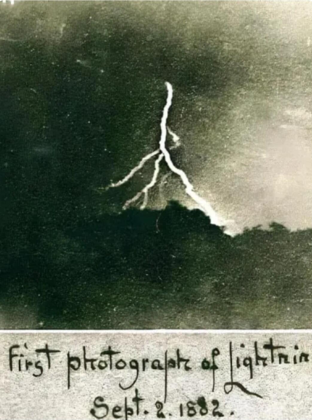 first photograph of lightning. Sept. 2. 1882.