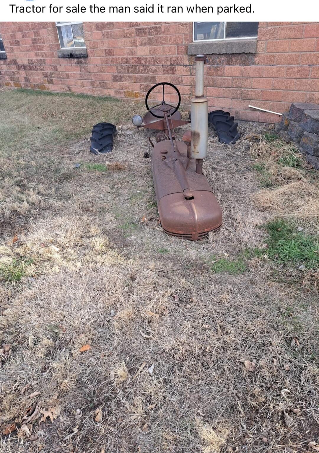 Tractor for sale the man said it ran when parked