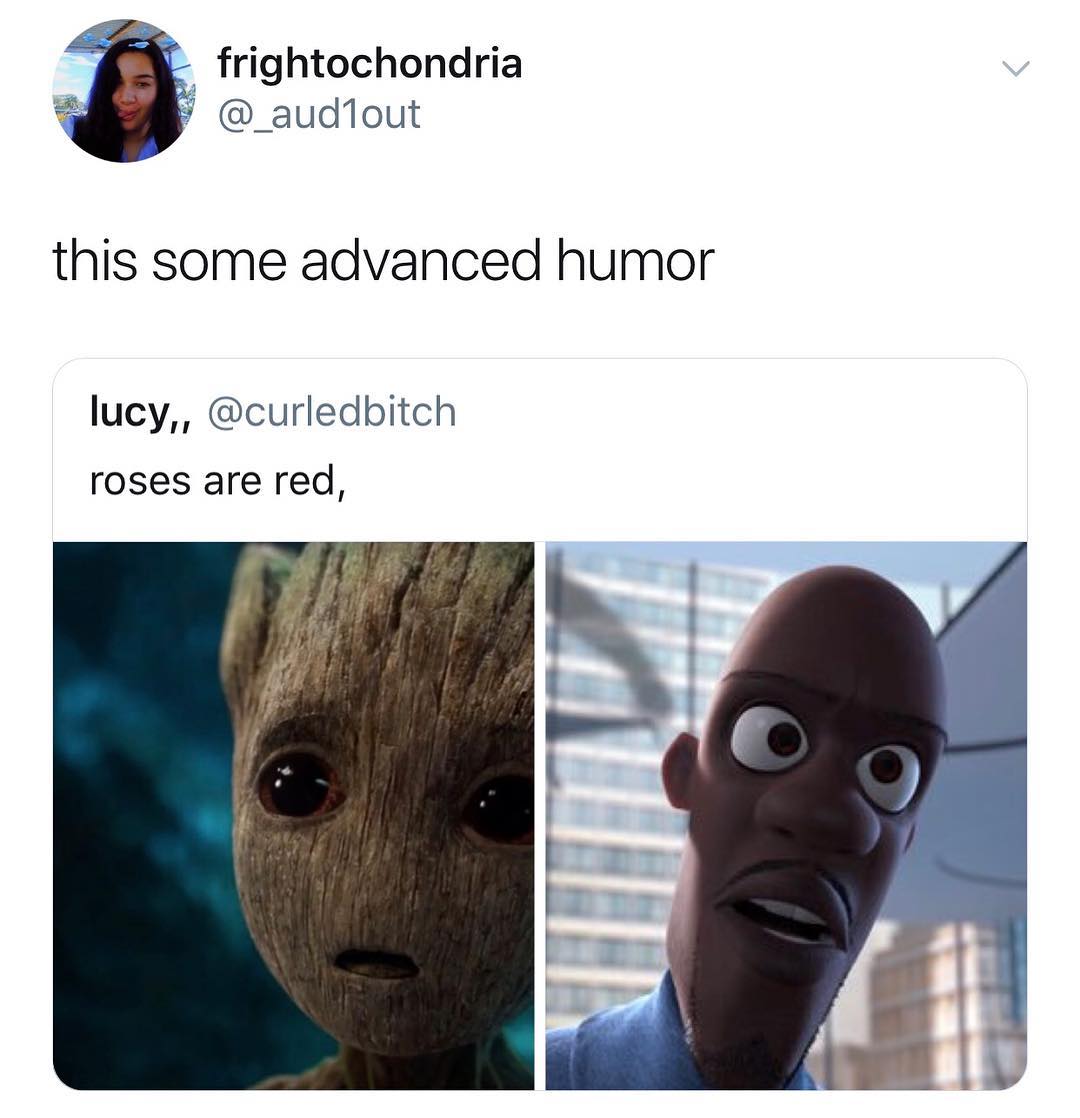frightochondria f _audlout T this some advanced humor lucy curledbitch roses are red