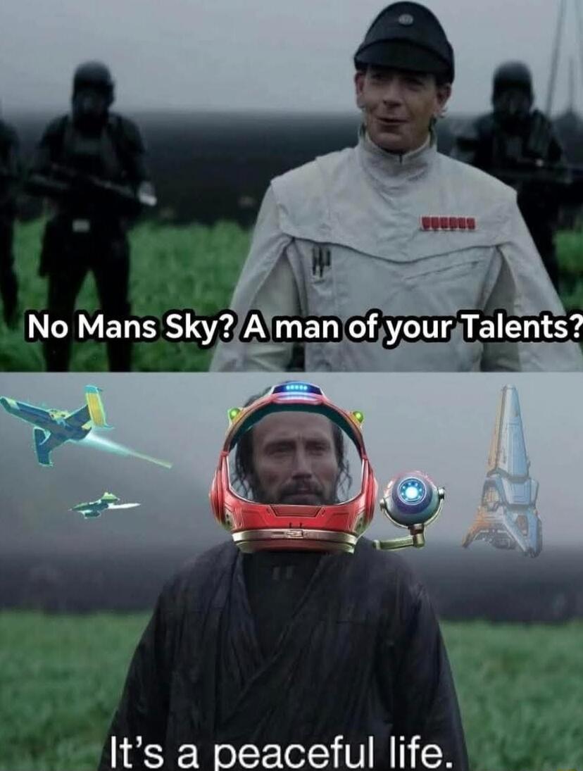 No Mans Sky? A man of your Talents? It's a peaceful life.