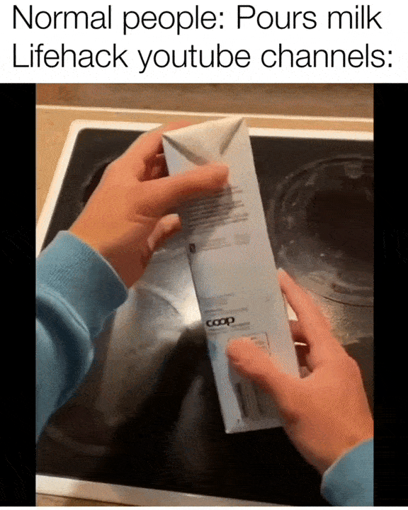 Normal people Pours milk Lifehack youtube channels