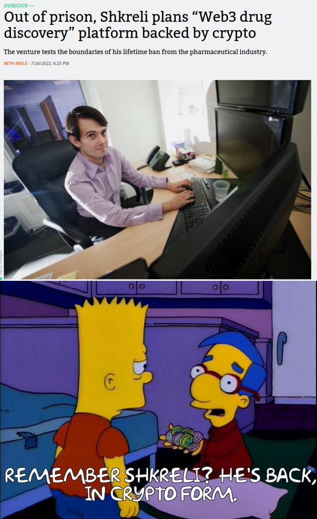 Out of prison Shkreli plans Web3 drug discovery platform backed by crypto 4 EL1 HES BACK REMEMBE 517 ORM 1