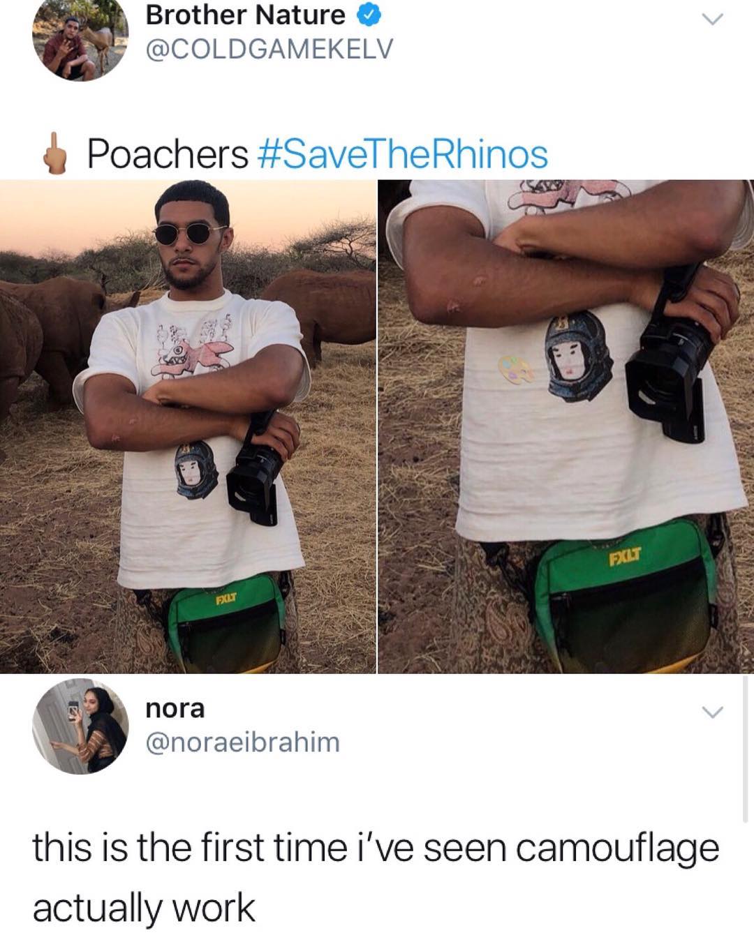 A Brother Nature COLDGAMEKELV Poachers SavelheRhinos sk nora noraeibrahim this is the first time ive seen camouflage actually work