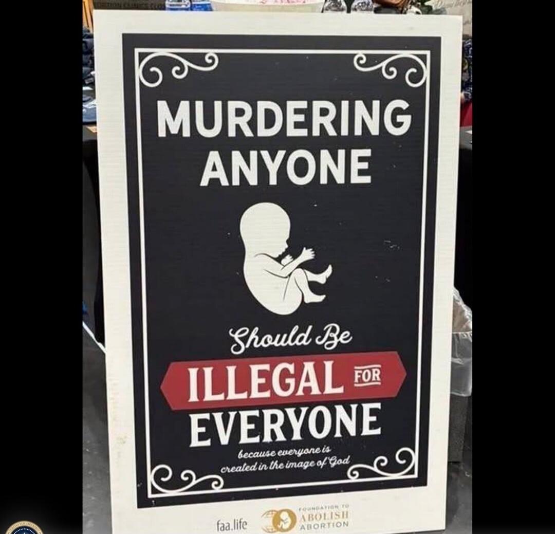 MURDERING ANYONE Should Be ILLEGAL FOR EVERYONE because everyone is created in the image of God. Foundation to Abolish Abortion.