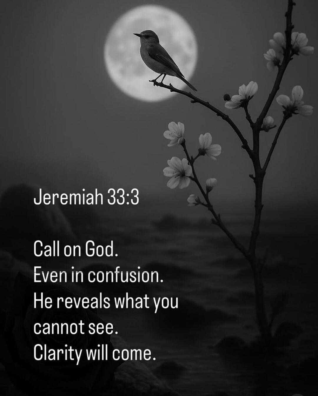 Jeremiah 33:3 Call on God. Even in confusion. He reveals what you cannot see. Clarity will come.