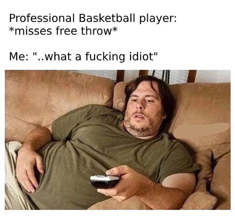 Professional Basketball player misses free throw Me what a fucking idiot