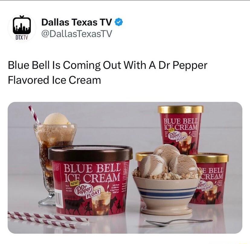 Dallas Texas TV MW pallasTexasTV Blue Bell Is Coming Out With A Dr Pepper Flavored Ice Cream