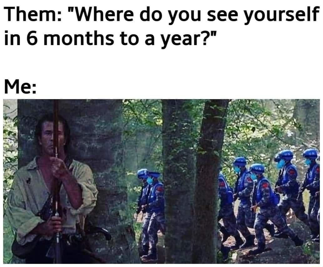 Them Where do you see yourself in 6 months to a year