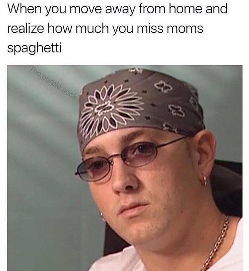 When you move away from home and realize how much you miss moms spaghetti