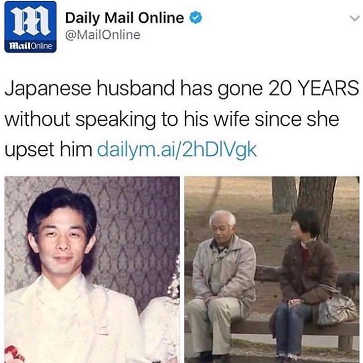 Daily Mail Online MailOnline Japanese husband has gone 20 YEARS without speaking to his wife since she upset him dailymai2hDIVgk