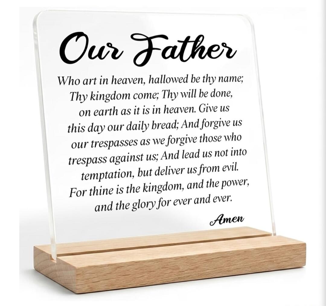 Our Father Who art in heaven, hallowed be thy name; Thy kingdom come; Thy will be done, on earth as it is in heaven. Give us this day our daily bread; And forgive us our trespasses as we forgive those who trespass against us; And lead us not into temptation, but deliver us from evil. For thine is the kingdom, and the power, and the glory for ever a