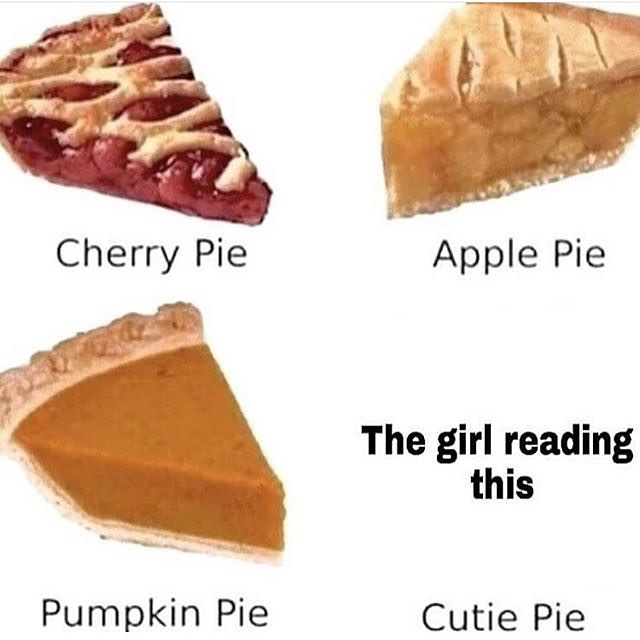 Cherry Pie Apple Pie The girl reading this Pumpkin Pie Cutie Pie
