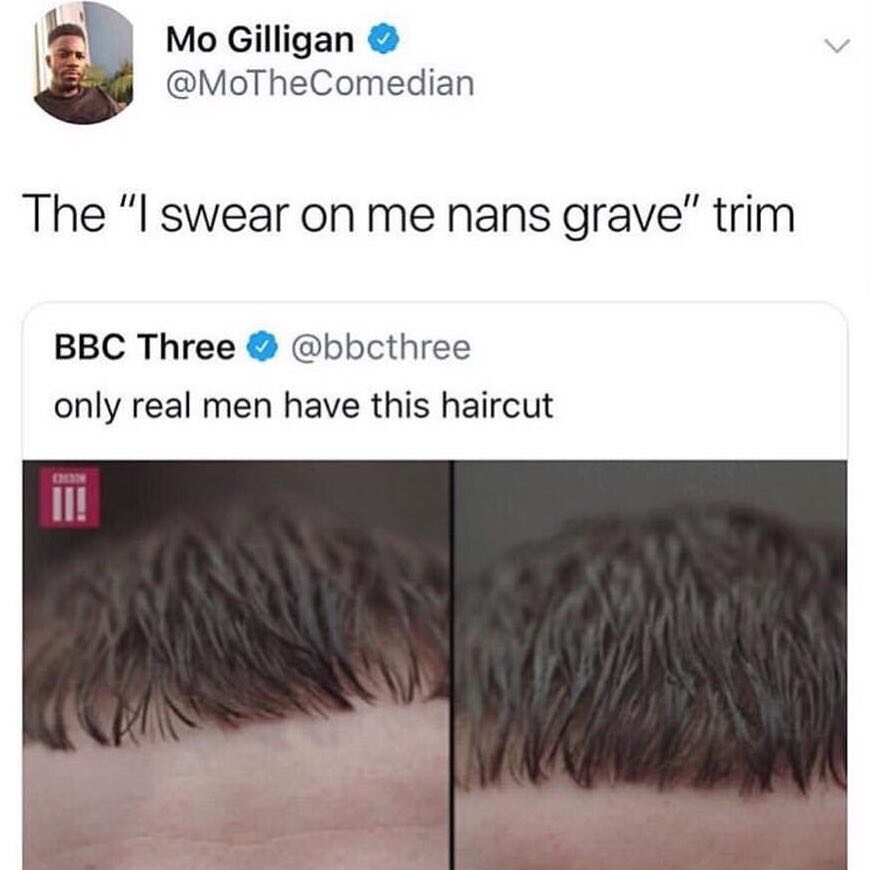 Mo Gilligan MoTheComedian The l swear on me nans grave trim BBC Three bbcthree only real men have this haircut