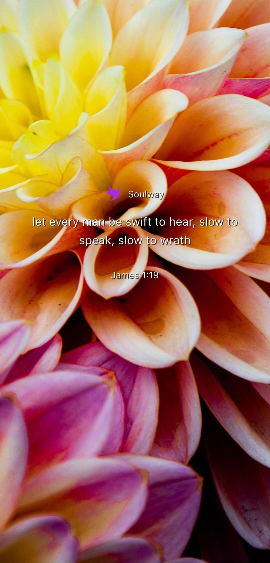 Soulway let every man be swift to hear, slow to speak, slow to wrath James 1:19