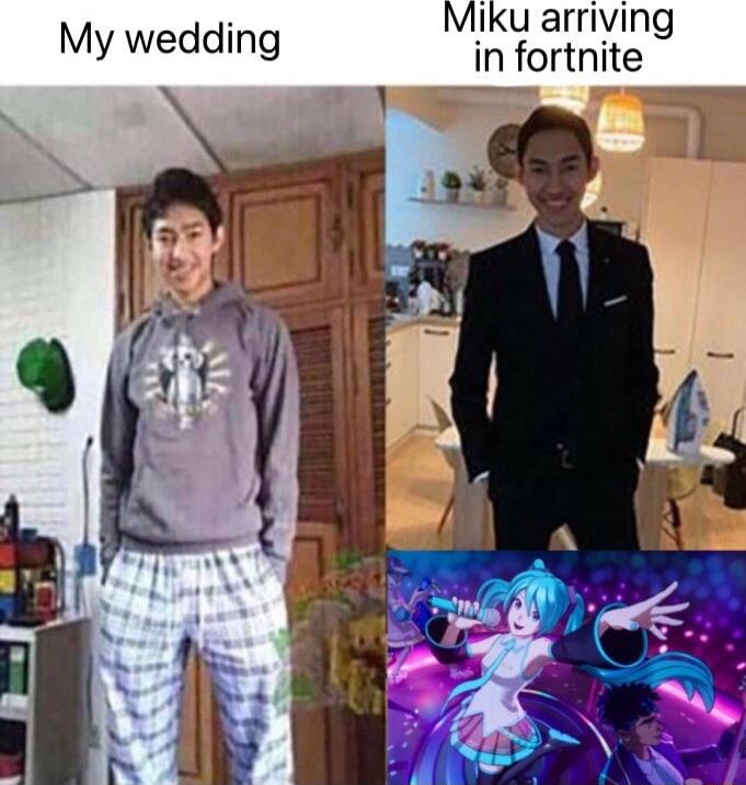 Miku arriving in fortnite My wedding