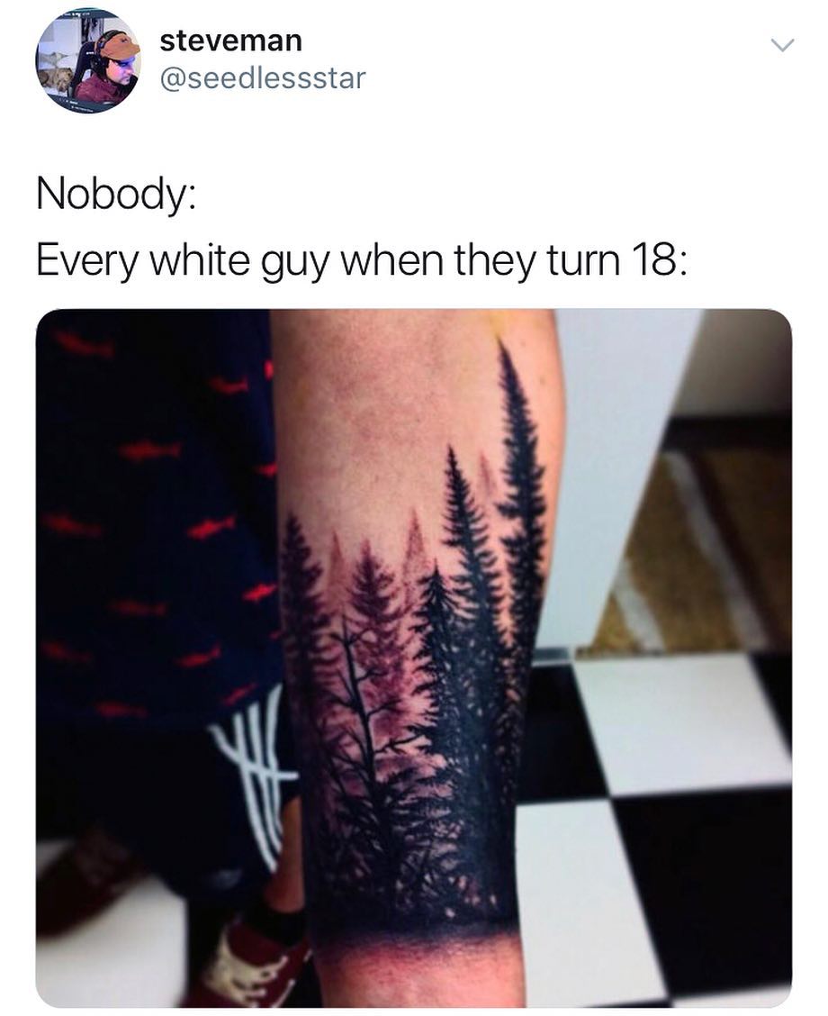7 steveman E seedlessstar Nobody Every white guy when they turn 18