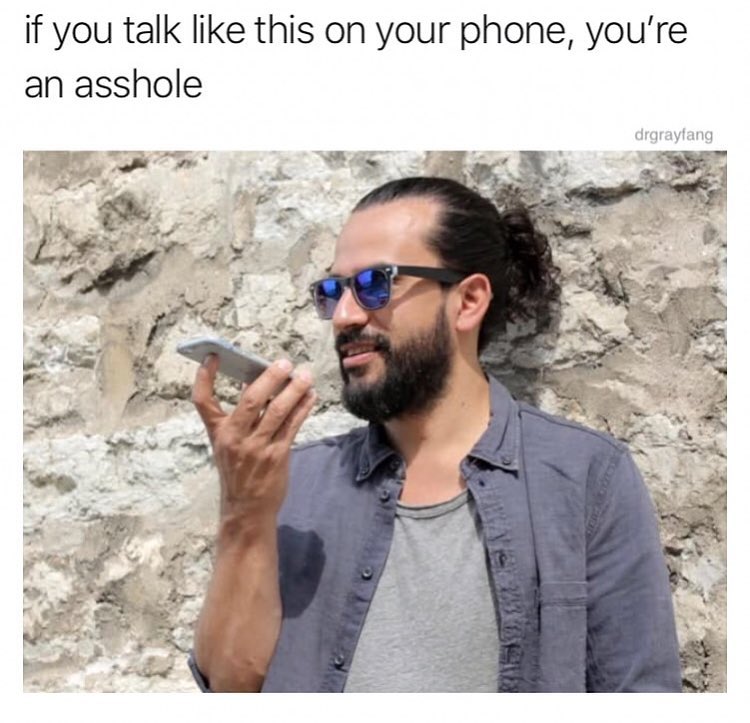if you talk like this on your phone youre an asshole