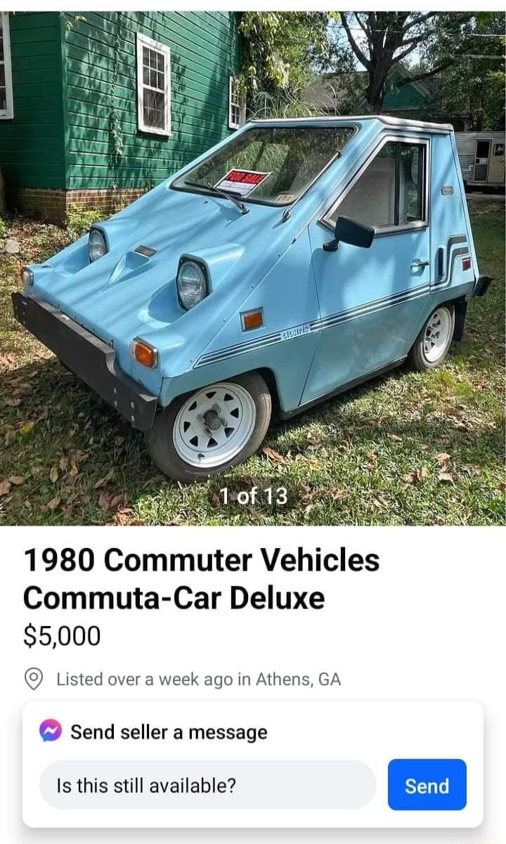 1980 Commuter Vehicles Commuta Car Deluxe 5000 Listes week ago in At Send seller a message Is this still available