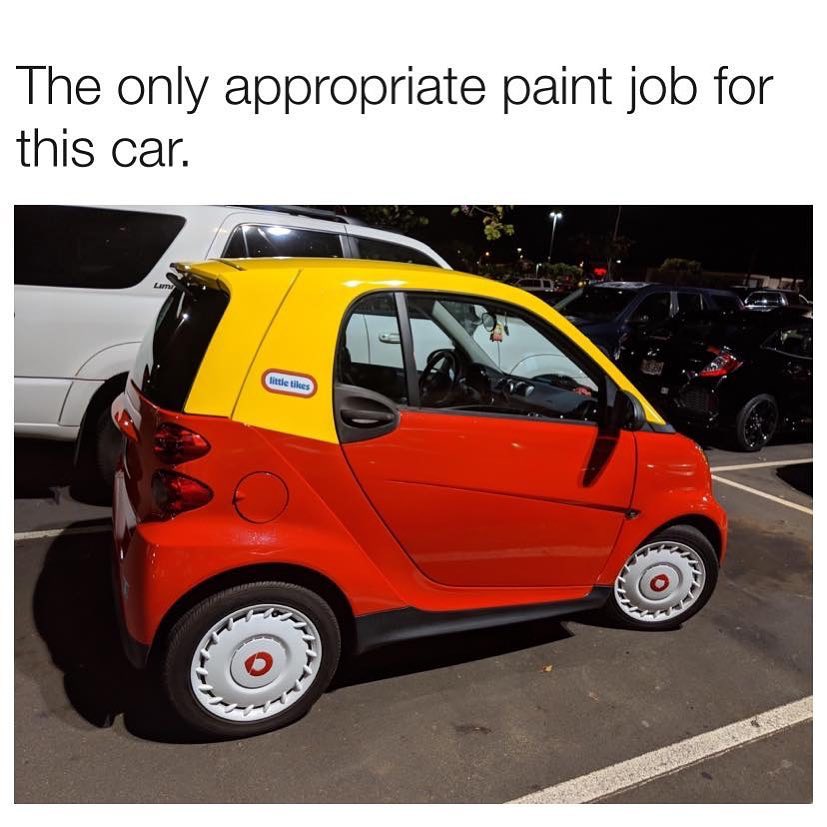 The only appropriate paint job for this car