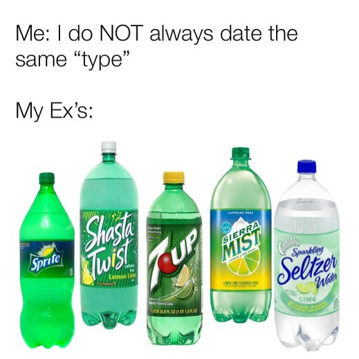 Me do NOT always date the same type My Exs